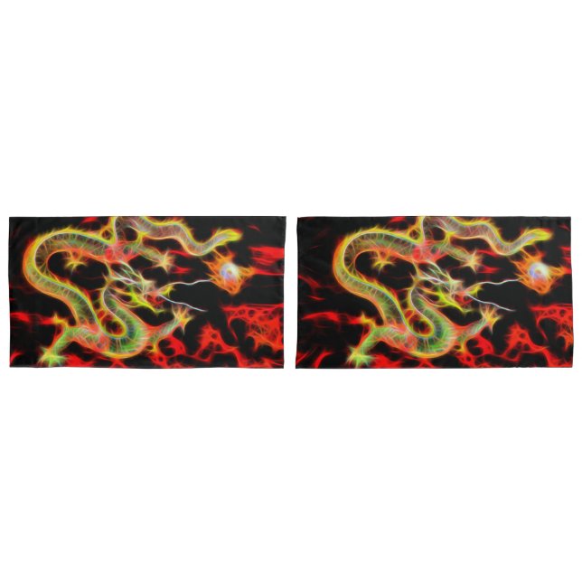 Dragon Fire on Lucky Energy Pillowcase (Front-Set)