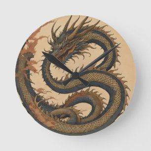 Dragon fire  round clock