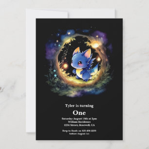 Dragon First Birthday Invitation