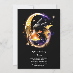 Dragon First Birthday Invitation