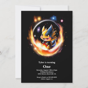 Dragon First Birthday Invitation