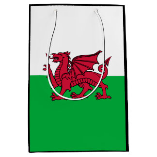 Dragon Flag of Wales, Celtic Welsh National Flag Medium Gift Bag