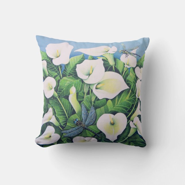 Dragon Flies Throw Pillow (Front)