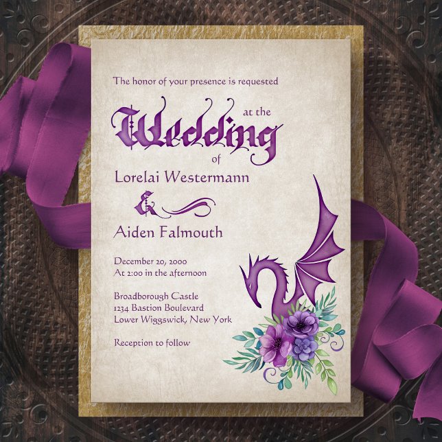 Dragon Floral Wedding Invitation (Creator Uploaded)