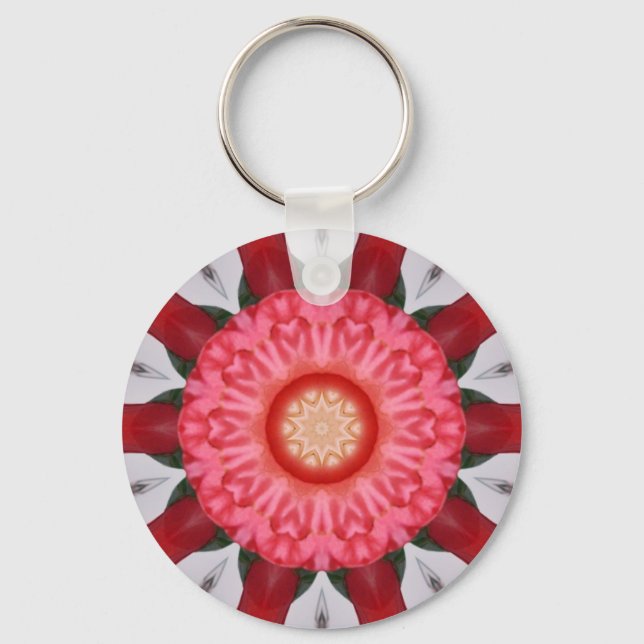 Dragon Flower Abstract Keychain (Front)