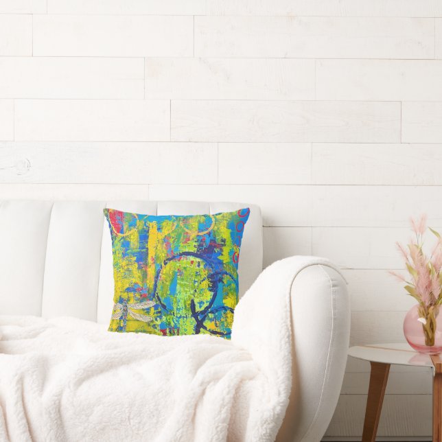 Dragon Fly abstract art pillow (Couch)