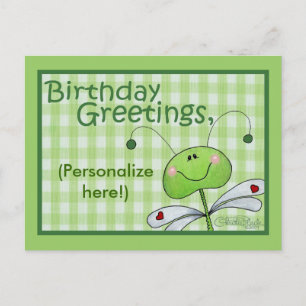 Dragon Fly Birthday personalize Postcard