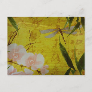 Dragon Fly N Roses Postcard