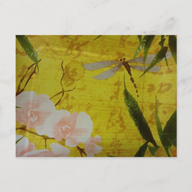 Dragon Fly N Roses Postcard (Front)