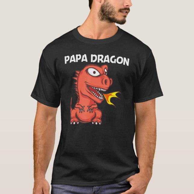 Dragon For Men Dad Fire Breathing Creature T-Shirt (Front)