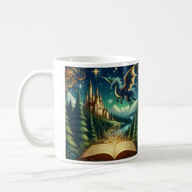 Dragon Forest Fantasy Storybook Coffee Mug (Left)
