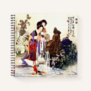 Dragon Fountain 8.5" x 8.5" Spiral Notebook