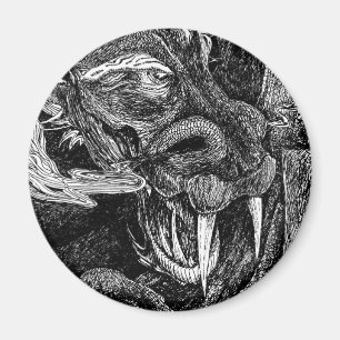 Dragon fridge magnet round