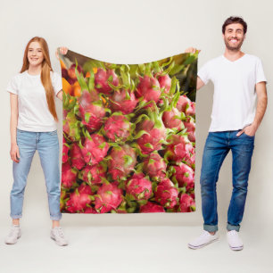 Dragon Fruit Can Duoc Market Fleece Blanket
