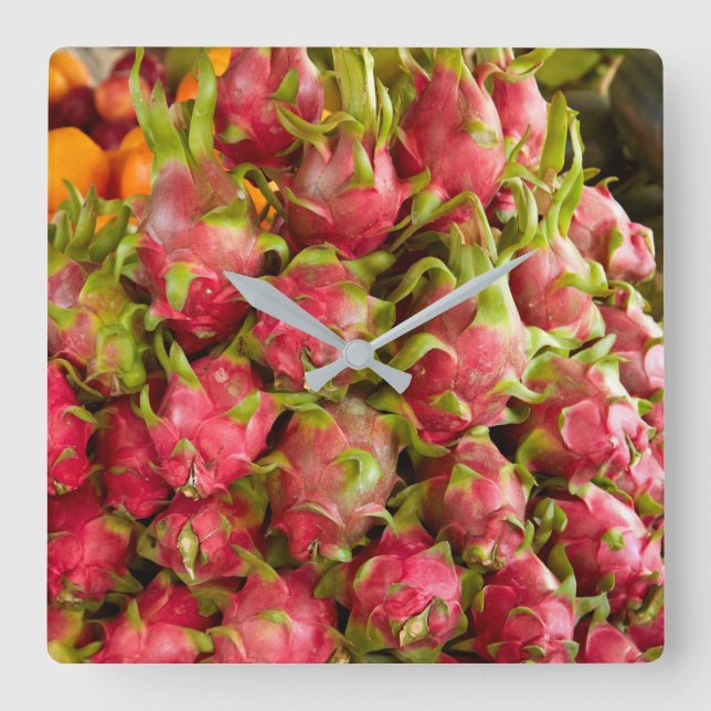 Dragon Fruit | Can Duoc Market Square Wall Clock (Front)