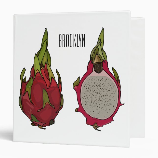 Dragon fruit cartoon illustration binder (Front/Inside)