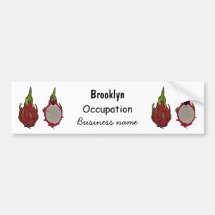 Dragon fruit cartoon illustration bumper sticker