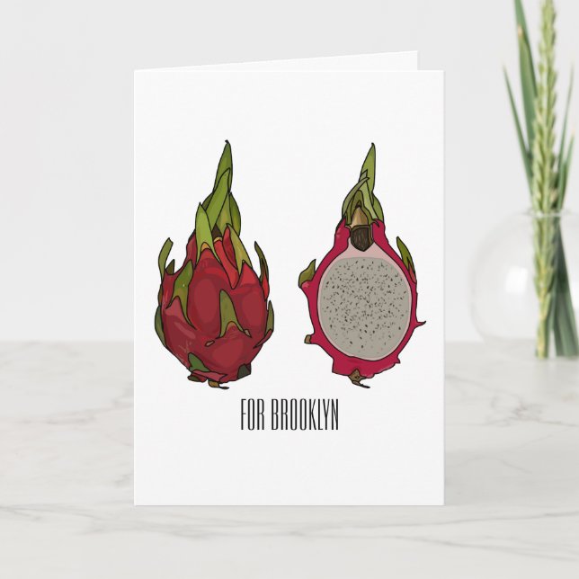 Dragon fruit cartoon illustration  card (Front)