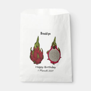Dragon fruit cartoon illustration favour bag