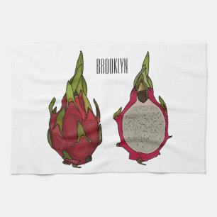 Dragon fruit cartoon illustration kitchen towel