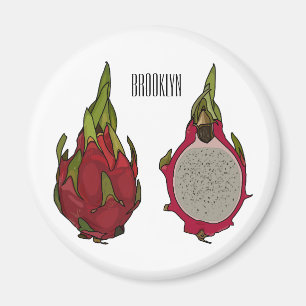 Dragon fruit cartoon illustration magnet