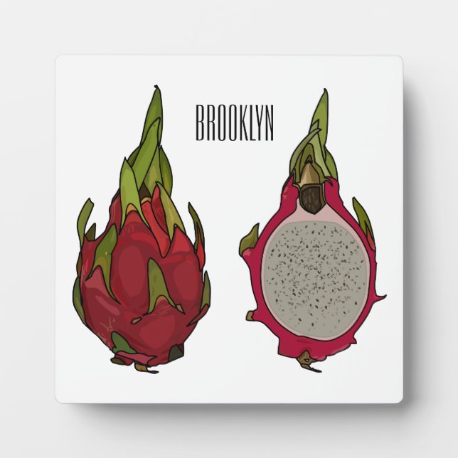 Dragon fruit cartoon illustration  plaque (Front)