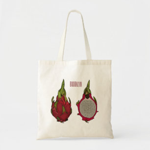 Dragon fruit cartoon illustration  tote bag
