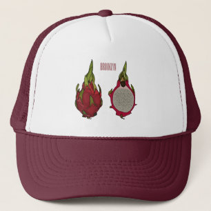 Dragon fruit cartoon illustration  trucker hat