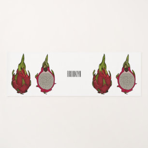 Dragon fruit cartoon illustration  yoga mat