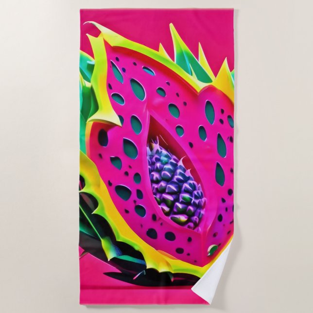 Dragon Fruit Dream Beach Towel (Front)