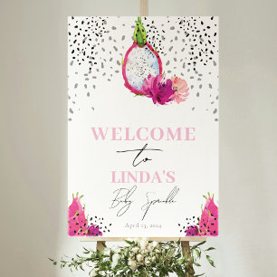 Dragon Fruit Elegant Baby Sprinkle Welcome Sign