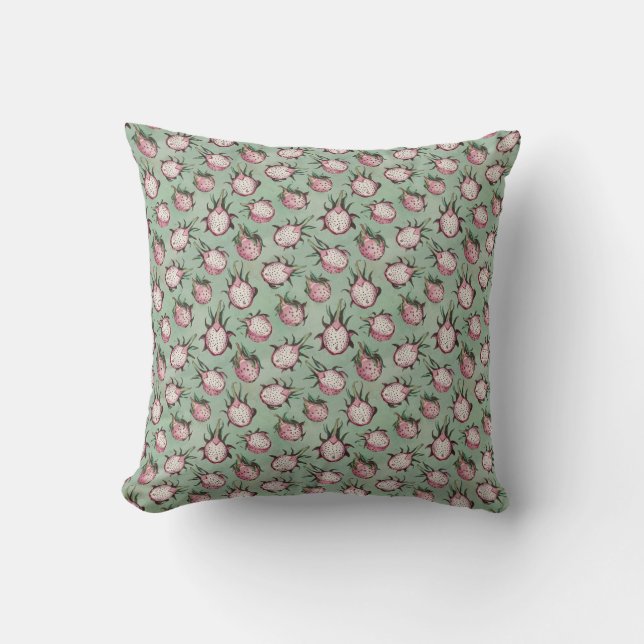 "Dragon Fruit Fiesta" Throw Pillow (Front)