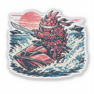 Dragon Fruit Jet Ski Duelist — Vintage Summer Race