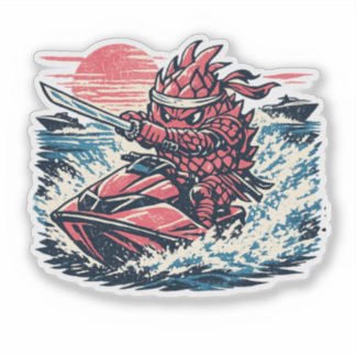 Dragon Fruit Jet Ski Duelist — Vintage Summer Race