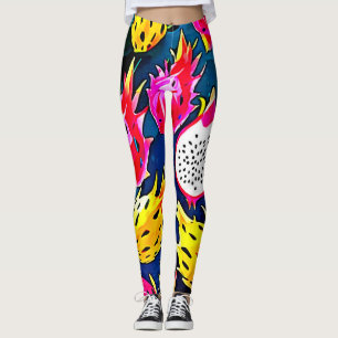 Dragon Fruit Pattern Art Leggings