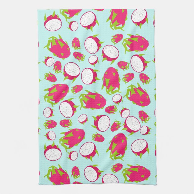 Dragon Fruit Pattern Kitchen Towel (Vertical)