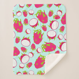 Dragon Fruit Pattern Sherpa Blanket