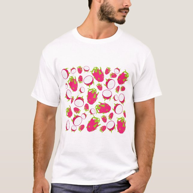 Dragon Fruit Pattern T-Shirt (Front)