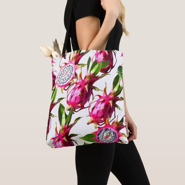 Dragon fruit pattern  tote bag (Close Up)