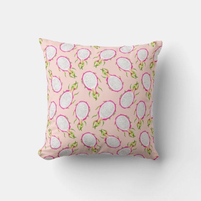Dragon Fruit Theme Throw Pillow (Front)