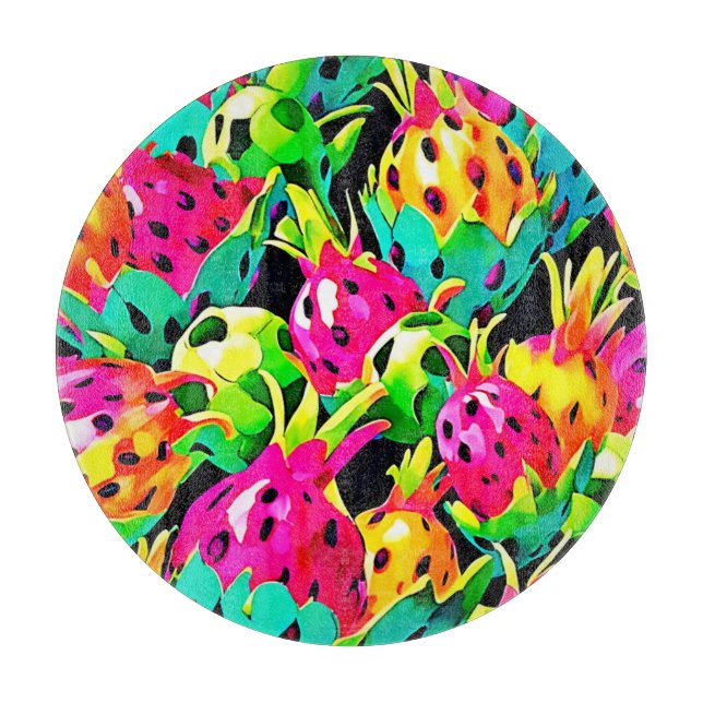 Dragon Fruit Vivid Pattern Cutting Board (Front)