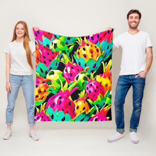 Dragon Fruit Vivid Pattern Fleece Blanket