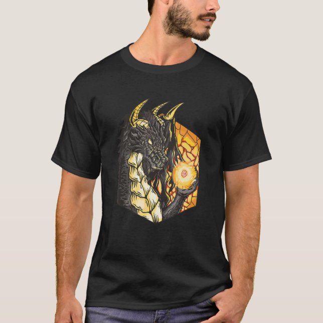 Dragon Gamer Dungeon Medieval Roleplay Beautiful T-Shirt (Front)