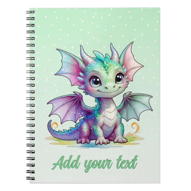 Dragon Garden Dreams – Mint Green Notebook (Front)