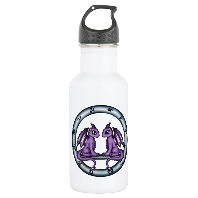 Dragon Gemini Zodiac 532 Ml Water Bottle (Front)