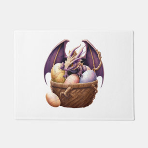 Dragon Girl Lover Collecting Easter Eggs - Kids Cu Doormat