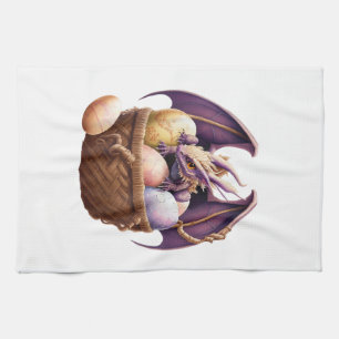 Dragon Girl Lover Collecting Easter Eggs - Kids Cu Kitchen Towel