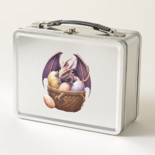 Dragon Girl Lover Collecting Easter Eggs - Kids Cu Metal Lunch Box