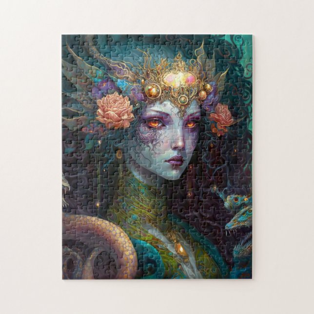 Dragon Goddess Queen Fantasy Art Jigsaw Puzzle (Vertical)