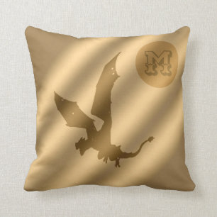 Dragon Gold Luxury Monogram Throw Pillow